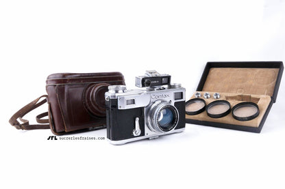 Zeiss Ikon Contax II + Sonnar Jena 5cm f/2 + Contameter Stuttgart
