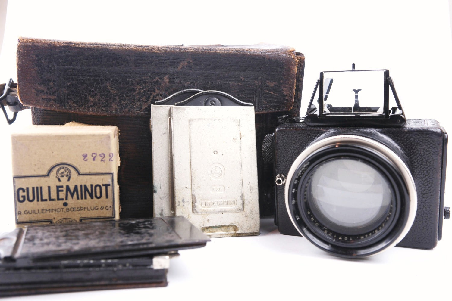 ERNEMANN Ermanox 6 x 4,5 - plaques et sacoche d'origine