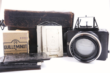 ERNEMANN Ermanox 6 x 4,5 - plaques et sacoche d'origine