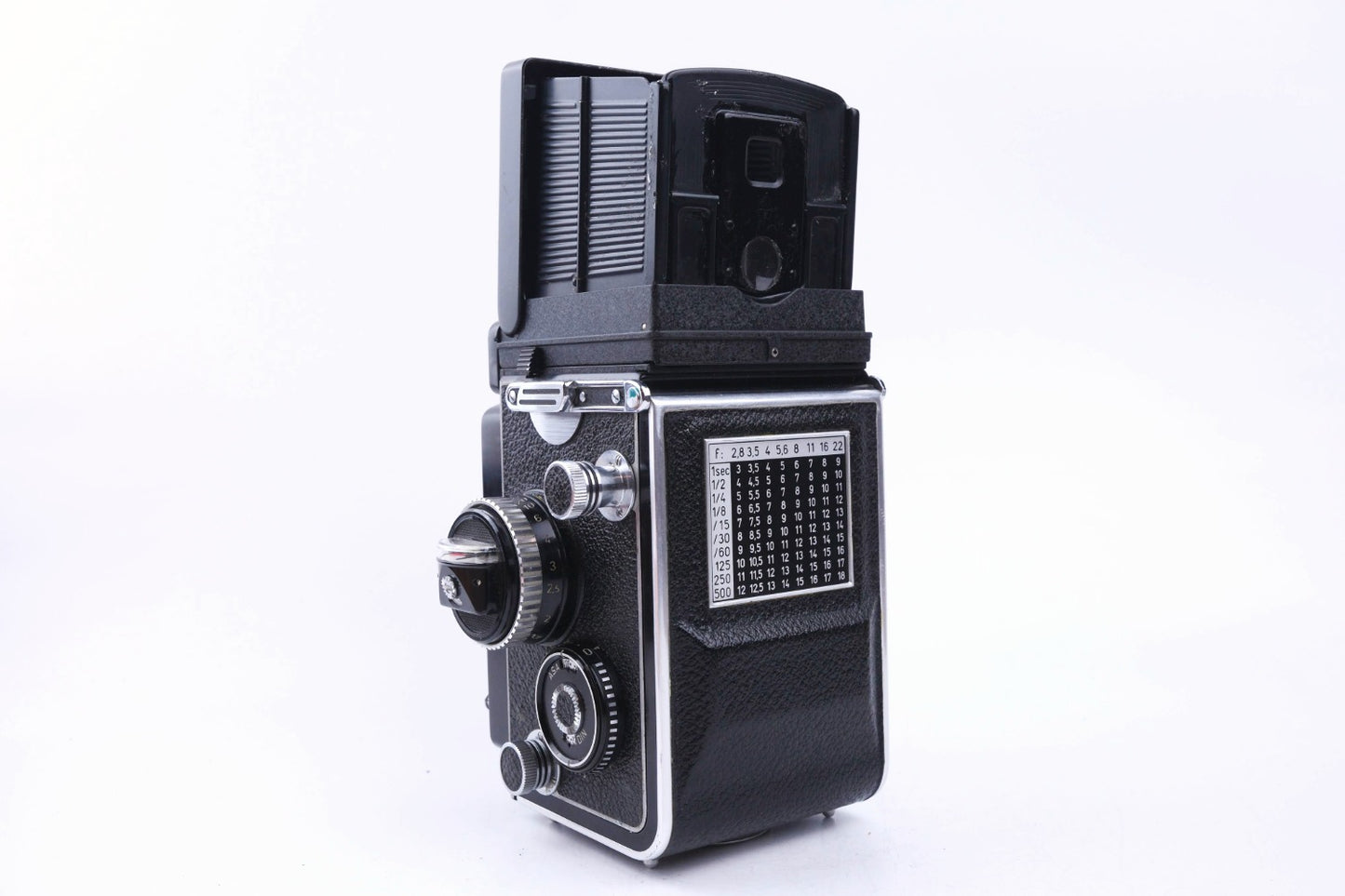 Rolleiflex 2.8F "Telos" - Carl Zeiss Planar 80 mm f/2.8 - dos pour Flat Glass
