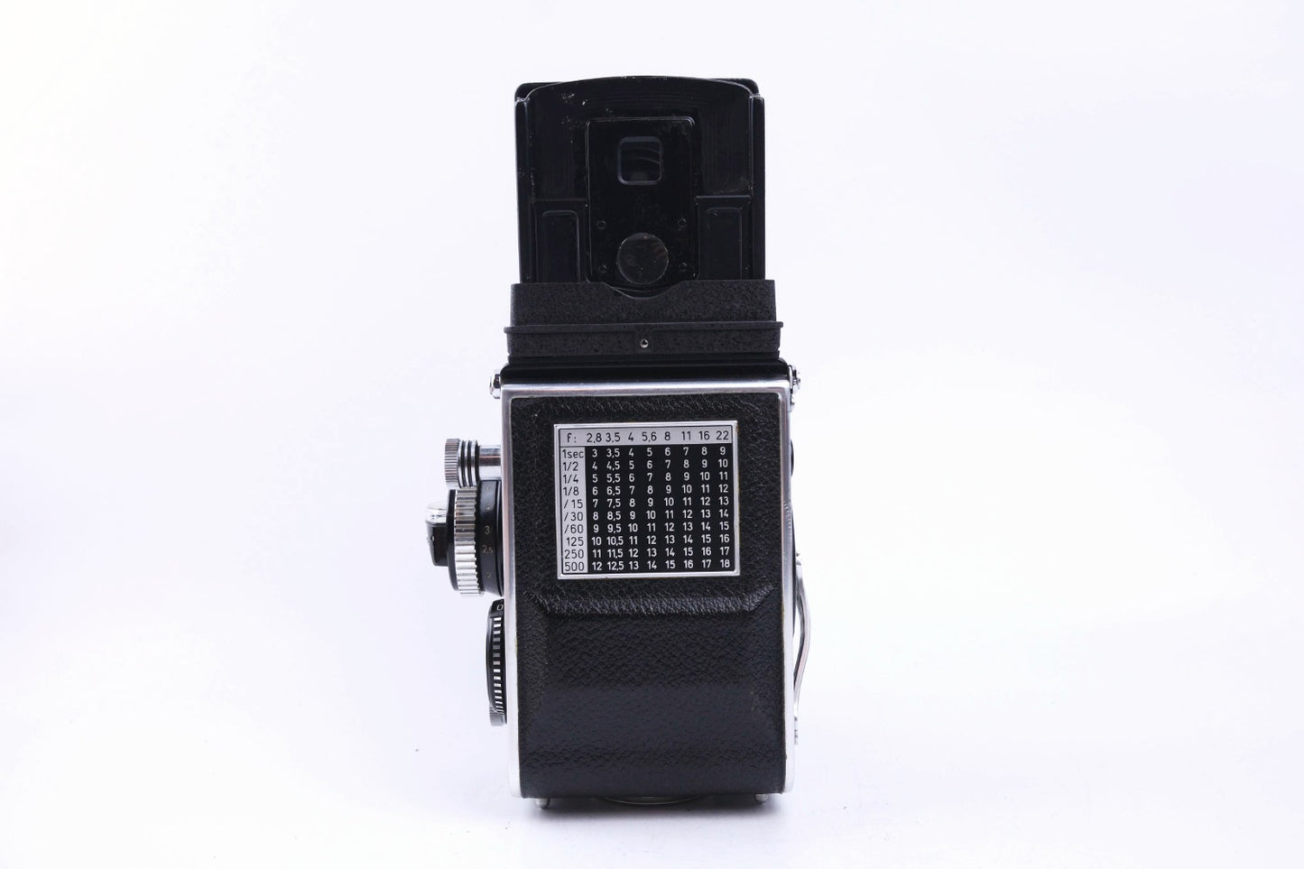 Rolleiflex 2.8F "Telos" - Carl Zeiss Planar 80 mm f/2.8 - dos pour Flat Glass